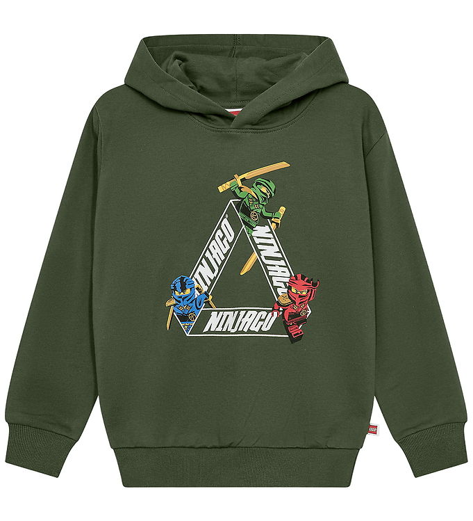 LEGO® Ninjago Hættetrøje - LWSian 603 - Armygrøn m. Print