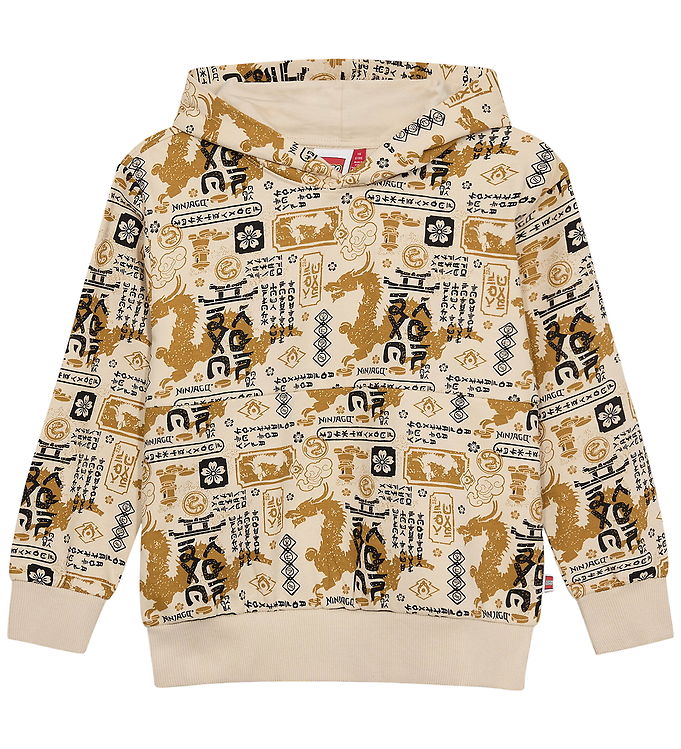 LEGOÂ® Ninjago Hættetrøje - LwSian - Mørk Off-white m. Print