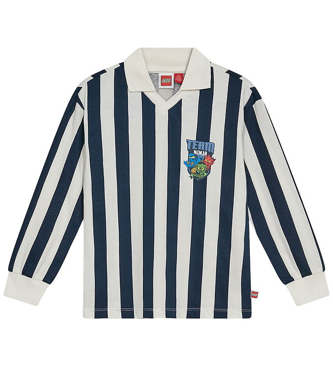 LEGOÂ® Ninjago Polobluse - LwTaj 110 - Hvid/Navystribet
