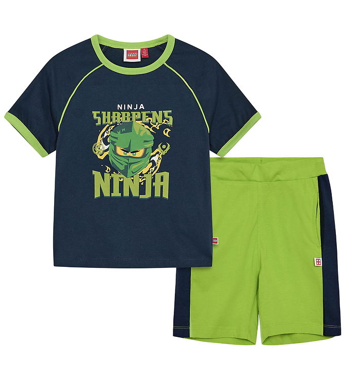 LEGO® Ninjago Shortssæt - T-shirt/Shorts - Navy/Grøn