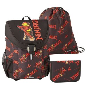 LEGOÂ® Ninjago Skoletaskesæt - Sort/Rød