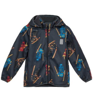 LEGOÂ® Ninjago Softshelljakke - LWSaku 602 - Koksgrå m. Ninjaer