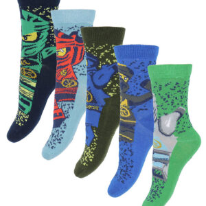 LEGOÂ® Ninjago Strømper - 5-pak - LwaGan - Blå/Grøn