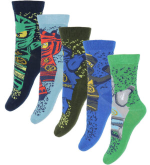 LEGO® Ninjago Strømper - 5-pak - LwaGan - Blå/Grøn