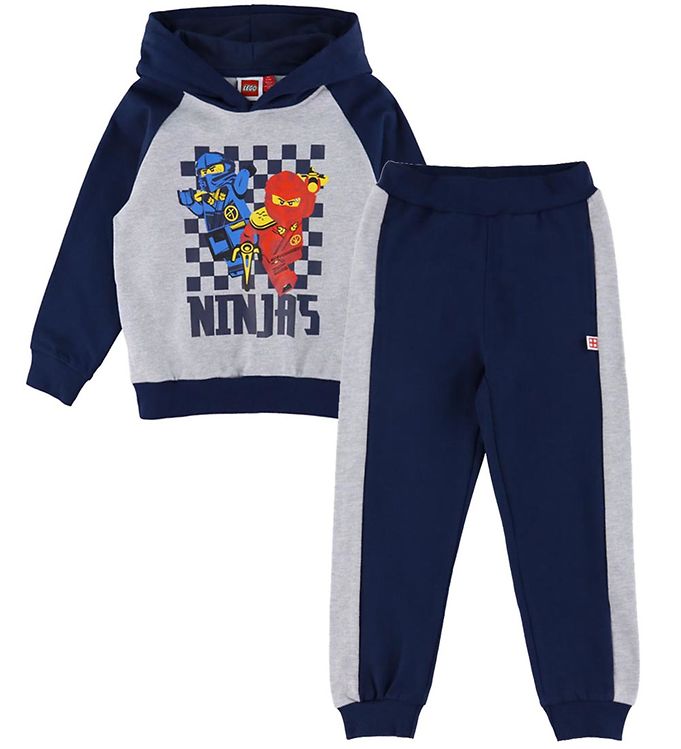 LEGO® Ninjago Sweatsæt - LwSian 106 - Gråmeleret/Navy m. Print