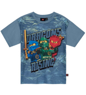 LEGOÂ® Ninjago T-shirt - LwTaffy 302 - Støvet Blå m. Print