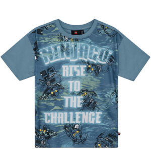 LEGOÂ® Ninjago T-shirt - LwTaffy 308 - Støvet Blå m. Print