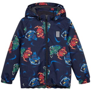 LEGOÂ® Ninjago Vinterjakke - LWJaz 712 - Navy m. Ninjaer