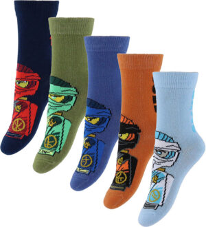 LEGO® Wear Ninjago Strømper - 5-pak - LwAiko - Blå/Orange/Grøn