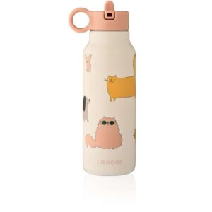 Liewood Falk Drikkedunk - Rustfrit Stål - 350 ml. - Cats and Dogs/Sandy