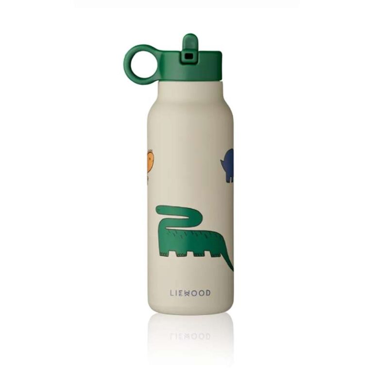 Liewood Falk Drikkeflaske - Rustfrit Stål - 350ml - Dinosaurs/Mist