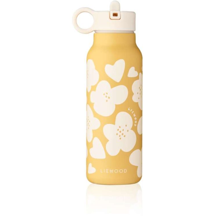 Liewood Falk Drikkeflaske - Rustfrit Stål - 350ml - Flower/Lemon Yellow