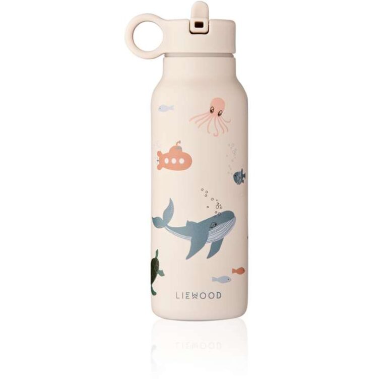 Liewood Falk Drikkeflaske - Rustfrit Stål - 350ml - Sea Creature/Sandy