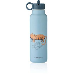 Liewood Falk Drikkeflaske - Rustfrit Stål - 500ml - Tiger/Beach Blue