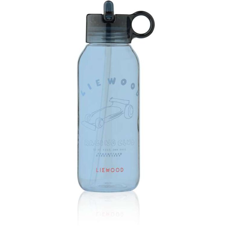 Liewood Yang Drikkedunk - Tritan m. Silikonecover - 500ml - Race Cars/Classic Navy
