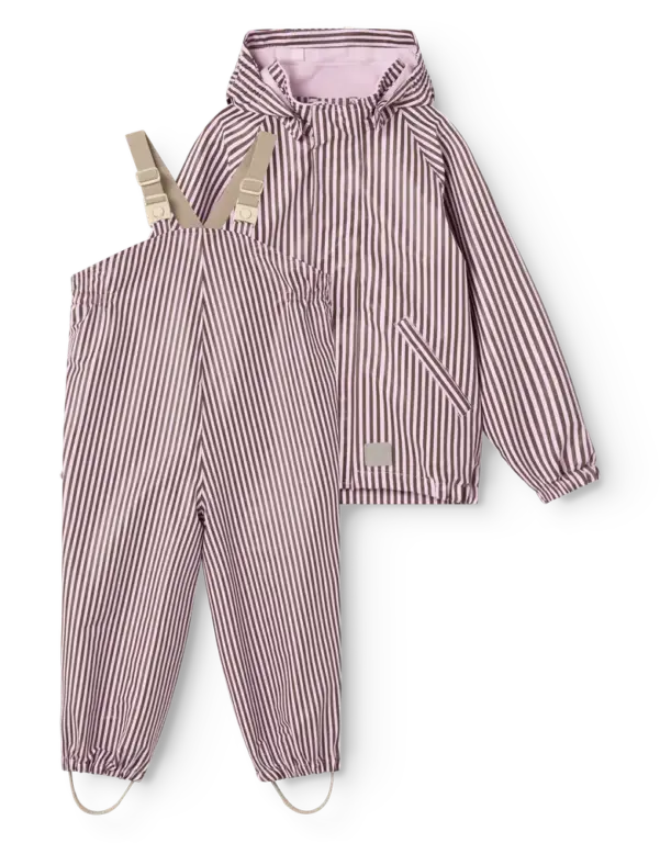 MarMar Copenhagen Oddy Regnsæt - Pink Brown Stripes - 98