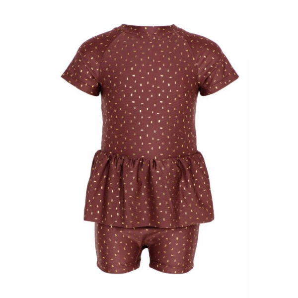 Melton - Badedragt m. ærmer UV50 - Rose Brown - 2-3 år