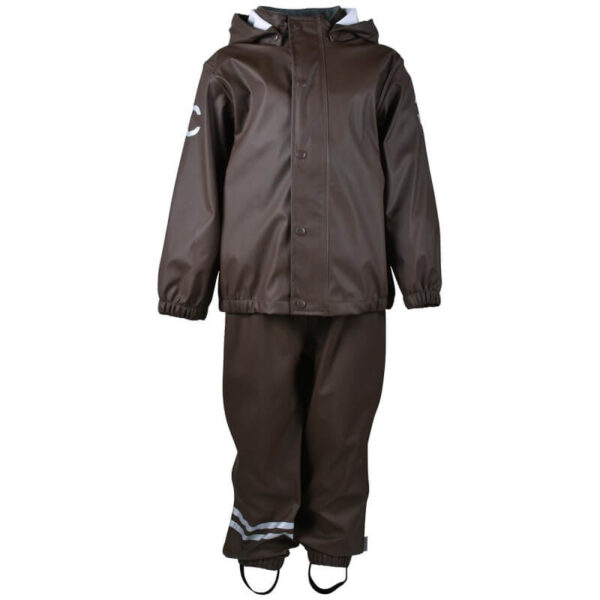 Mikk-Line - Basic PU Regntøj - Chocolate Brown - 116