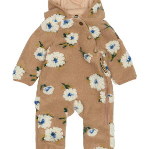 Mikk-Line Fleecedragt - Chipmunk m. Blomster