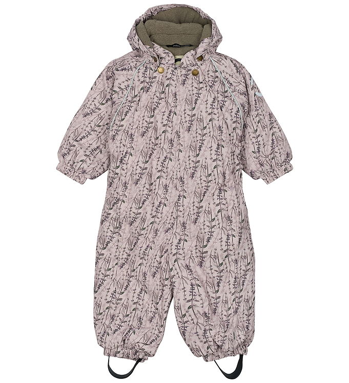 Mikk-Line Flyverdragt - AOP Floral - Cloud Gray