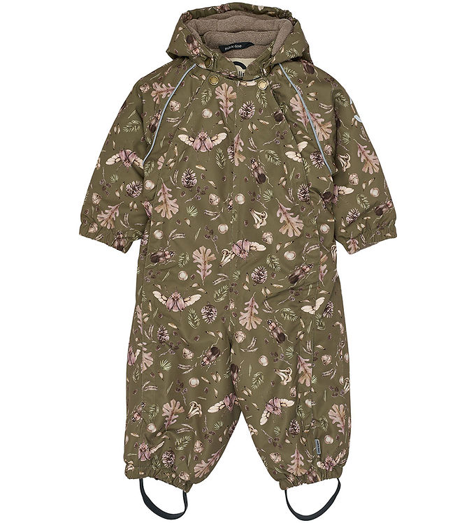 Mikk-Line Flyverdragt - Forest - Burnt Olive m. Print