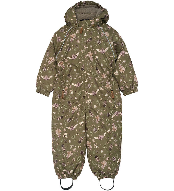 Mikk-Line Flyverdragt - Forrest - Burnt Olive m. Print