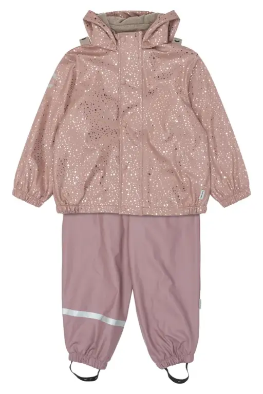 Mikk-Line PU Regnsæt M. Fleece Og Seler - Foil Dot AOP - 86