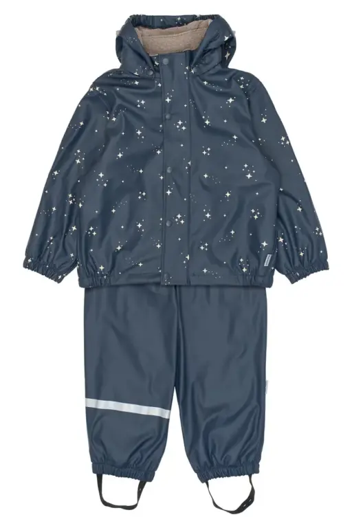 Mikk-Line PU Regnsæt M. Fleece Og Seler - Star Sky AOP - 116
