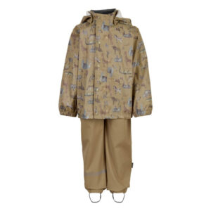 Mikk-Line - PU Regntøj w. susp. - Olive Gray - 86
