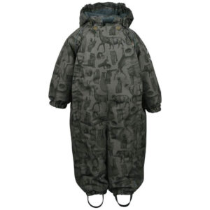 Mikk-Line - Polyester Baby Suit Flyverdragt - AOP Forest - 98