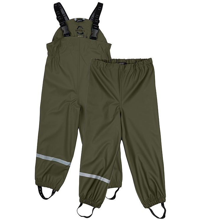 Mikk-Line Regnbukser m/u Seler - PU - Dusty Olive