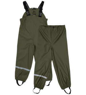 Mikk-Line Regnbukser m/u Seler - PU - Dusty Olive