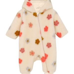 Minymo Fleecedragt - Sandshell m. Blomster
