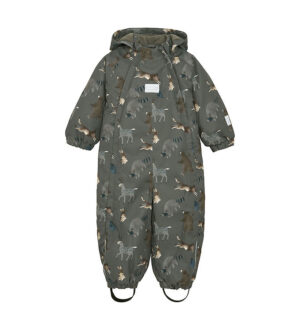 Minymo Flyverdragt - Dark Gull Grey m. Print