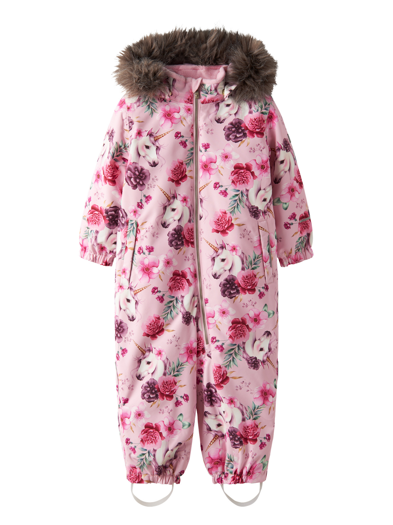 NAME IT Flyverdragt Snow10 Parfait Pink Floral Unicorn