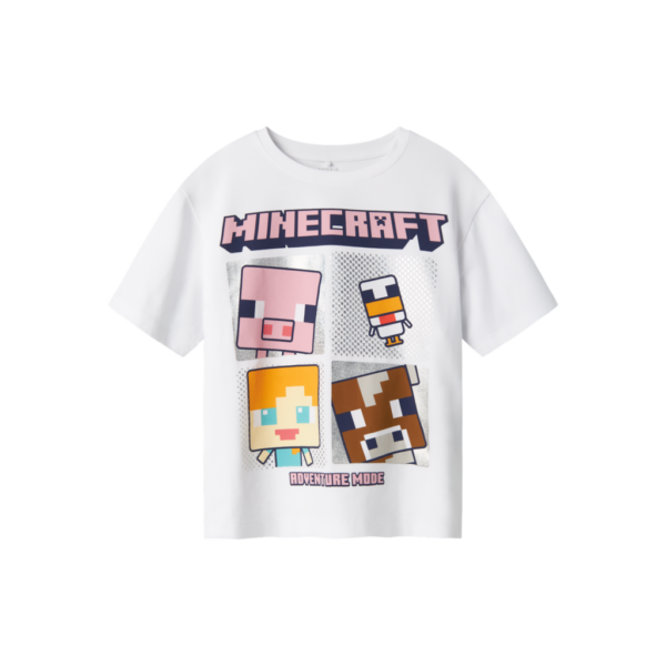 NAME IT Minecraft T-shirt Oxaja Bright White