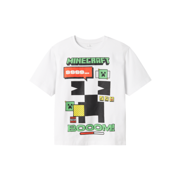 NAME IT Santi Minecraft T-Shirt Bright White