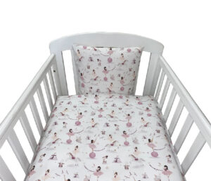 NM Baby Sengelinned - Off - White m/ Blomme Farvet Ballerina