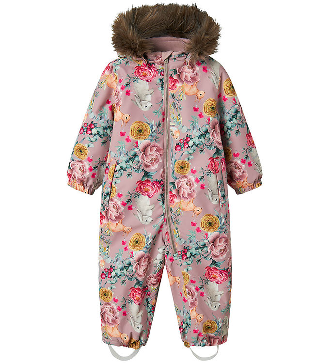 Name It Flyverdragt - Noos - NmfSnow10 - Woodrose/Flower Rabbit