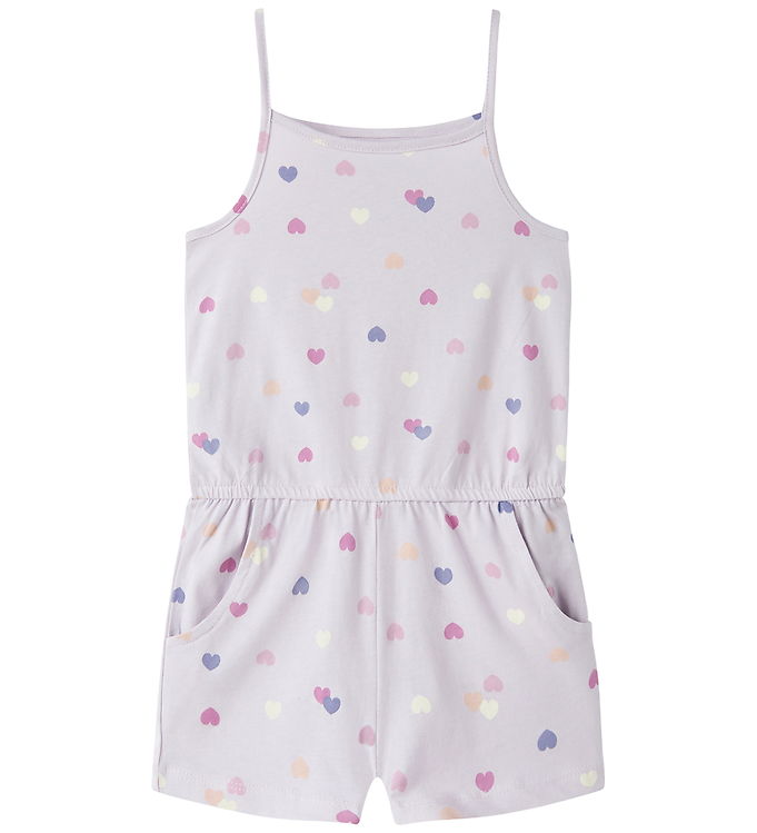 Name It Sommerdragt - NmfVigga - Lavender Fog/Colorful Hearts