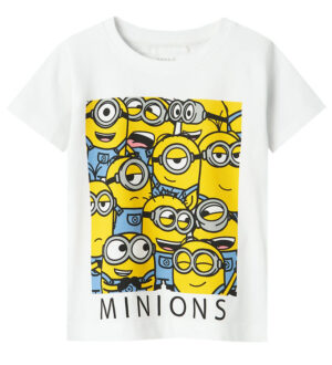 Name It T-shirt - NmmJule Minions - Bright White/SQUARD PRINT