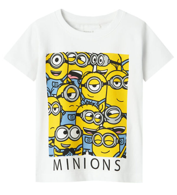 Name It T-shirt - NmmJule Minions - Bright White/SQUARD PRINT