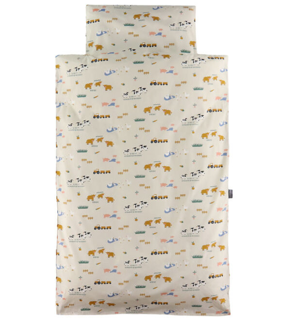 Nørgaard Madsens Sengetøj - Baby - Beige m. Bondegård