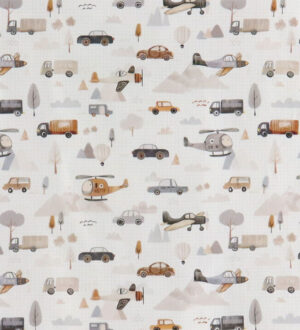 Nørgaard Madsens Sengetøj - Baby - Hvid m. Roadtrip