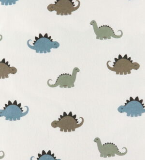 Nørgaard Madsens Sengetøj - Flonel - Junior - Hvid m. Dinoer