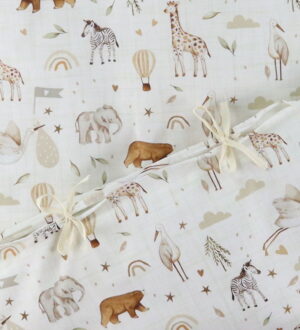 Nørgaard Madsens Sengetøj - Junior - Beige m. Striber/Zoodyr