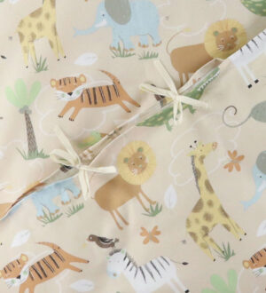 Nørgaard Madsens Sengetøj - Junior - Natur m. Zoo Dyr