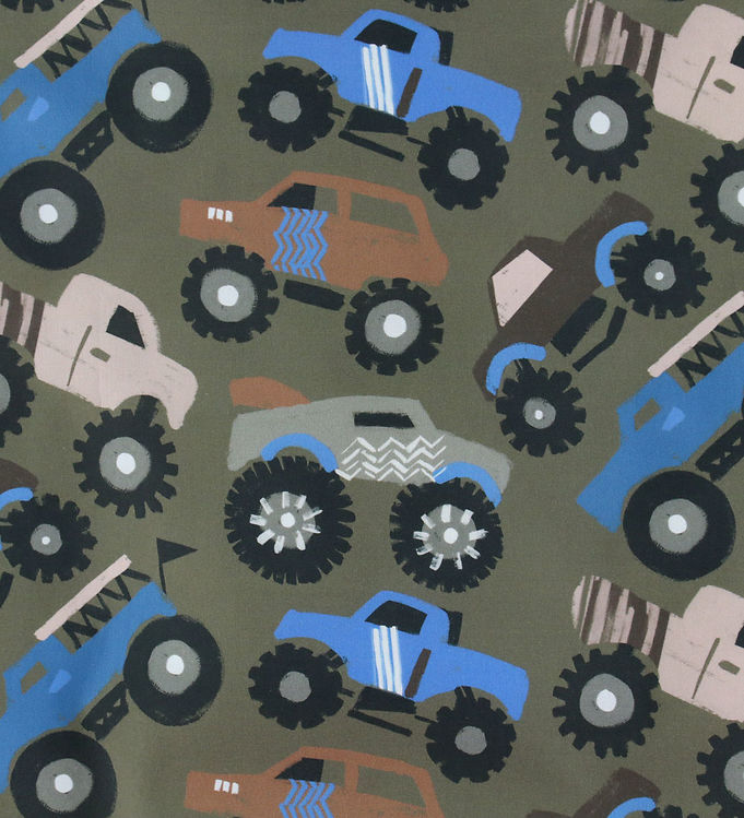 Nørgaard Madsens Sengetøj - Poplin - Baby - Army m. Biler