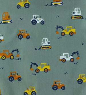 Nørgaard Madsens Sengetøj - Poplin - Baby - Grøn m. Biler