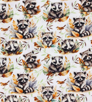 Nørgaard Madsens Sengetøj - Poplin - Baby - Hvid m. Vaskebjørn